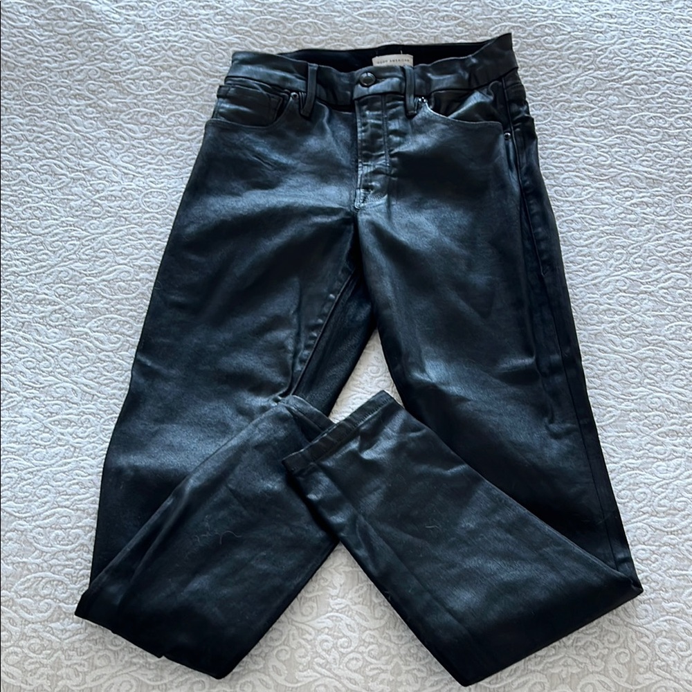 Good American coated skinny jeans